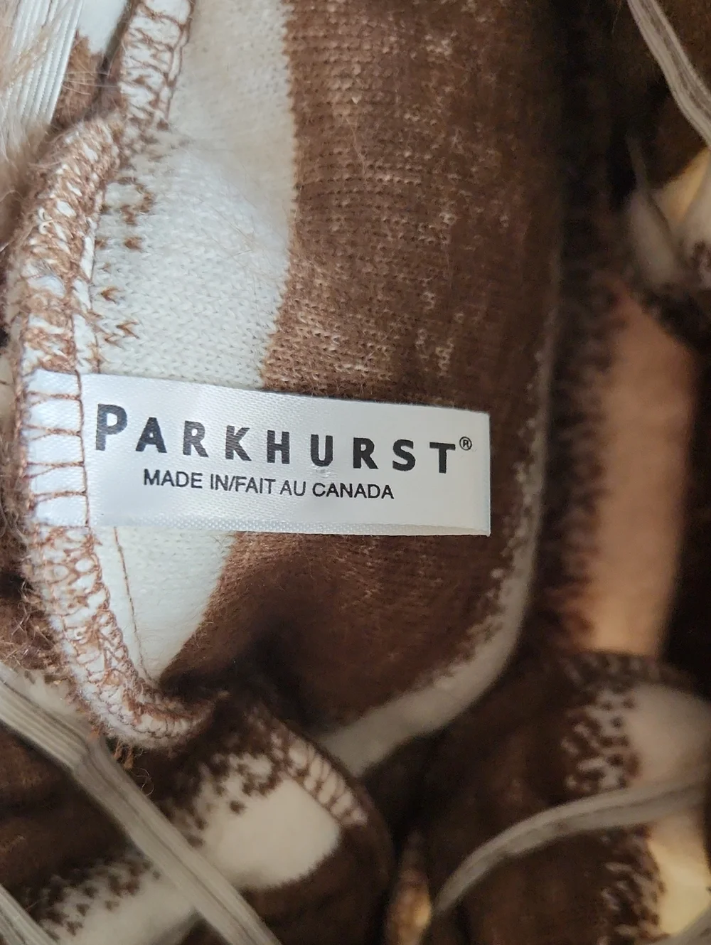 Parkhurst Faux Fur Brown & Cream bucket hat